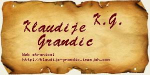 Klaudije Grandić vizit kartica